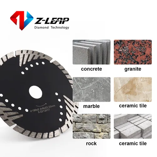 Vista 7 de Diamond Turbo Blades - Hoja de sierra de segmentos de 0.315 pulgadas para baldosas de granito, hormigón y ladrillos seco/húmedo, 6 pulgadas
