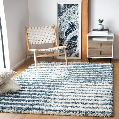 Vista 13 de SAFAVIEH Hudson Shag Collection - Alfombra para pasillo, 2 pies 3 pulgadas x 8 pies, color gris y marfil, diseño abstracto moderno, no desprende