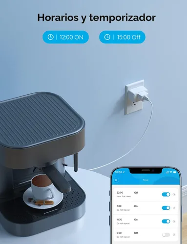 Vista 9 de Govee Enchufe inteligente de 15 A, salida WiFi Bluetooth, 1 paquete que funciona con Alexa y Google Assistant, enchufes WiFi con múltiples