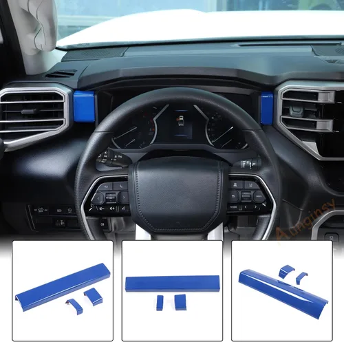 Vista 6 de Aunginsy Tiras de Panel de Salpicadero de Control Central Compatibles con Toyota Tundra/Sequoia 2022-2025 Moldura de Consola Central de Coche