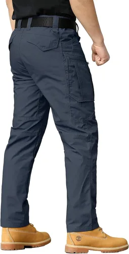 Vista 3 de CARWORNIC Pantalones tácticos ligeros para hombre, pantalones cargo militares, resistentes al agua, para senderismo, trabajo