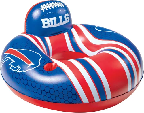 Vista 11 de BigMouth 42” Inflatable Pool Floats Officially Licensed NFL Fan Gear Merchandise Back Support Inner Tube for Adults and Teens