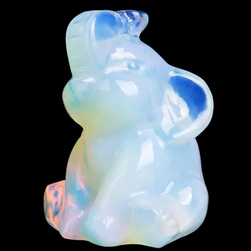 Vista 7 de Figura de elefante de fluorita tallada a mano, Feng Shui, regalo para amor, armonía, accesorios de escritorio, regalos para mujeres, adorable