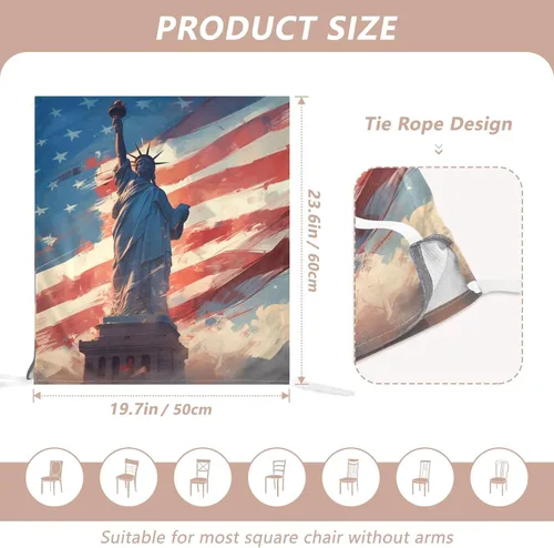 Vista 3 de 4th of July Independence Day White Liberty Decorative Covers for Chairs for Dining Room Chairs Soft Waterproof Chair Covers for Dining Chairs