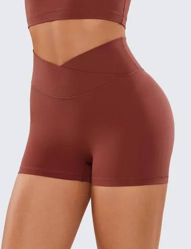 Vista 2 de CRZ YOGA Butterluxe - Pantalones cortos de ciclismo para mujer de 3 5 pulgadas, cintura alta, sin costura frontal, para entrenamiento, yoga