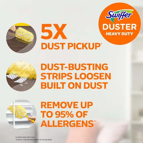 Vista 2 de Swiffer Plumeros de repuesto para limpieza, alternativa desechable de plumas y microfibra, para quitar el polvo de muebles, persianas, ventiladores