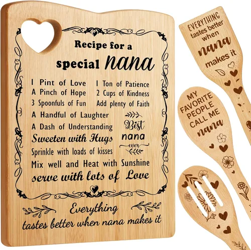Vista 7 de Regalos para el día de la madre para mamá, regalos de cumpleaños para mamá de hija hijo, juego de tabla de cortar para mamá, regalo ideal