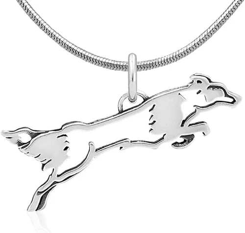 Vista 2 de Dazzling Paws Jewelry Collie colgante de plata de ley, cuerpo