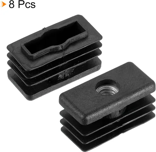 Vista 3 de Uxcell 8 piezas de insertos para tubos rectangulares con rosca M6, para tubo rectangular de diámetro exterior de 1.18 x 0.59 pulgadas, enchufe