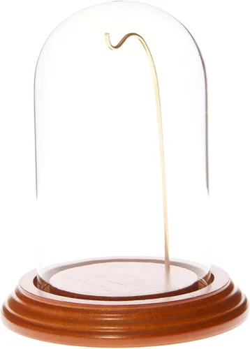 Vista 5 de Plymor Cúpula de cristal para reloj de 3 x 5 pulgadas (base de chapa de madera negra y cable dorado)