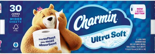 Vista 2 de Charmin Papel de baño ultra suave, rollo jumbo, 2 capas, 4.5 "x 4.2", 205 hojas, 30