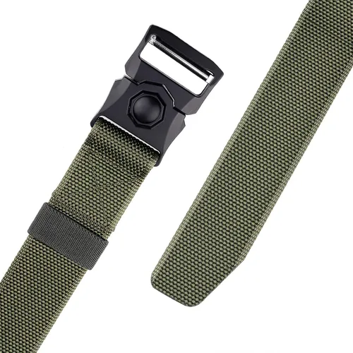 Vista 2 de Sportmusies Cinturón táctico para hombre, cinturón de nailon con hebilla de liberación rápida resistente