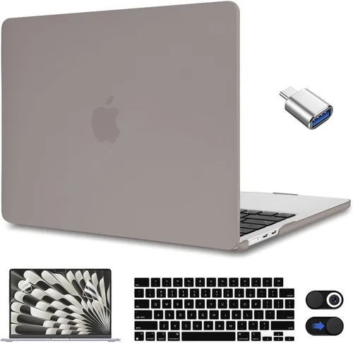 Vista 32 de CISSOOK Funda rosa bebé para MacBook Air de 15 pulgadas lanzamiento 2023 2024 2025, cubierta rígida de plástico rosa tiza con cubierta de teclado