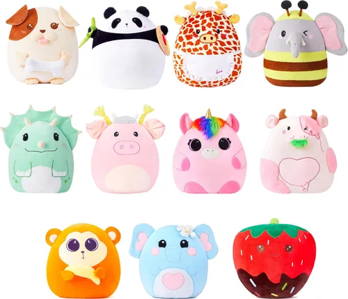Vista 7 de Almohada grande de peluche de unicornio, tamaño grande, lindo y suave de 13 pulgadas de grasa Kawaii para abrazar, regalo para niños (unicornio)