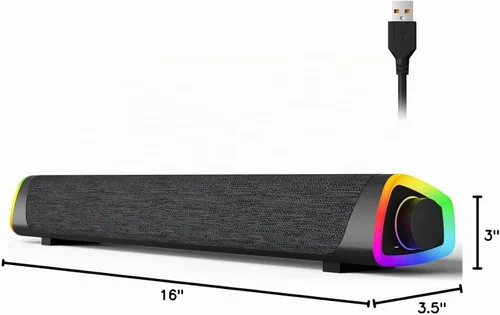 Vista 10 de SOULION Altavoces de computadora Bluetooth R30 Plus, con cable USB Gris