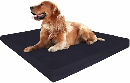 Vista 10 de Dogbed4less Large Orthopedic Memory Foam Pet Bed with Heavy Duty Black Canvas Cover, Waterproof Liner, and Extra Replacement Microsuede Antislip