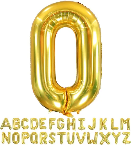 Vista 20 de Globos dorados de la letra A de 40 pulgadas, globos grandes del alfabeto A, helio dorado, de papel de aluminio de mylar, para decoración