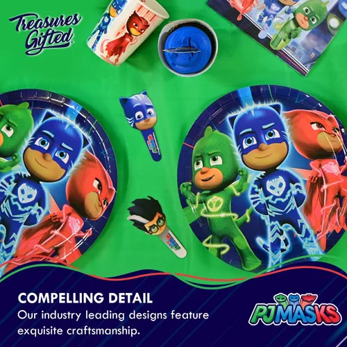Vista 5 de Treasures Gifted Servilletas de PJ Masks con licencia oficial, paquete de 16 – Suministros de fiesta de PJ Masks – Suministros para fiesta