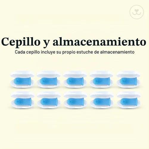 Vista 6 de Jasper Cepillo de dientes para perros, cepillo de dientes de dedos de 360° Azul (paquete de 10)