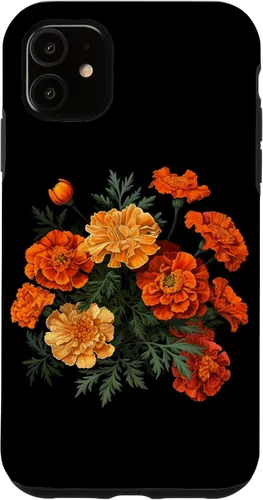 Vista 8 de Funda para iPhone 17 con diseño de flores de caléndula del mes de nacimiento