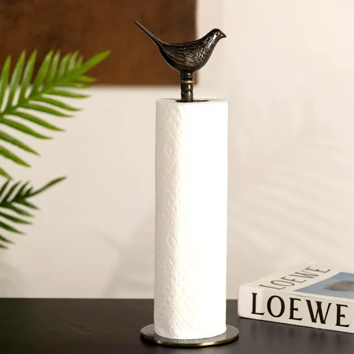 Vista 7 de 1 Lujoso Soporte para Toallas de Papel de Latón para Encimera (Negro)