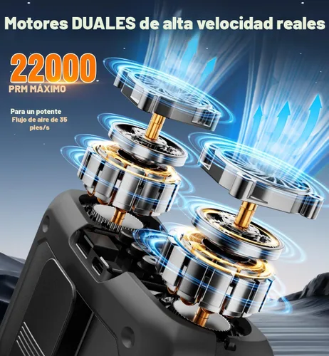 Vista 2 de chillgo Ventilador Portátil de 20000mAh, Ventiladores de Cuello y Cintura de Alta Velocidad con Motores Duales y 200% de Flujo de Aire Potente