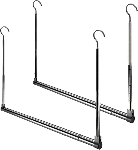 Vista 10 de Barra de armario ajustable para colgar, barra extensora para colgar, organizador colgante de armario, barra de armario resistente, barra para colgar