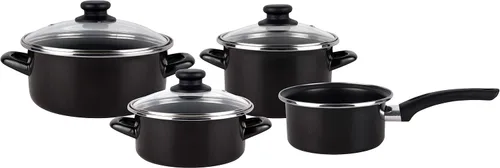Vista 2 de Magefesa 2454140031 – Cocina Bateria ClÃ ¡Acero SICA Kenia 7 Piezas Negro