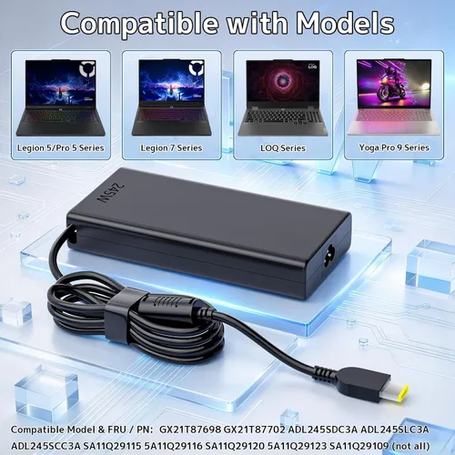Vista 7 de Cargador de portátil delgado GaN de 245 W para Lenovo Legion, LOQ