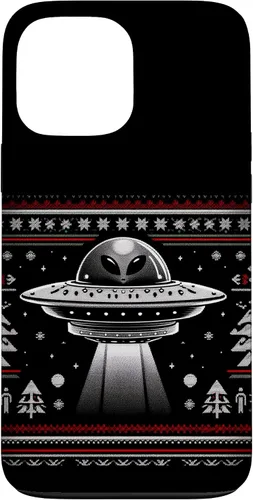 Vista 23 de Lindo alienígena OVNI Navidad Ugly Sweater Pijamas Caso para iPhone 16