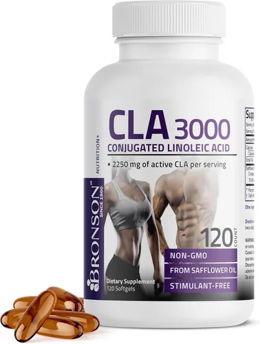 Vista 9 de Bronson CLA 3000 de potencia extra alta apoya la gestión de peso saludable, masa muscular magra, ácido linoleico conjugado no estimulante, 90