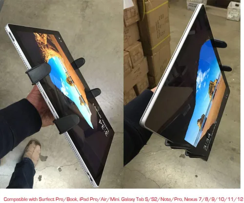 Vista 7 de Soporte de abrazadera para iPad Pro Air Mini Galaxy Surface Pro de 7 a 12 pulgadas (bueno para Uber Eat Doordash Postmate salso)