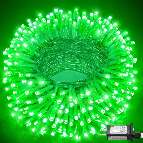 Vista 30 de Tira de 200 luces LED de 66 pies para exteriores, luces de Navidad conectables para interiores, cable transparente, impermeable, 8 modos de luces