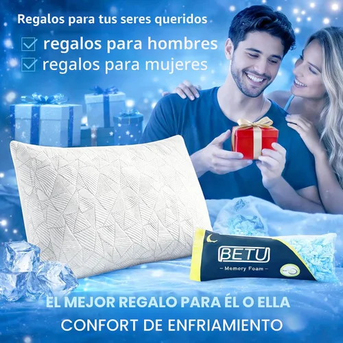 Vista 7 de BETU Almohada Refrescante Tamaño Queen, Almohada Fresca de Espuma Viscoelástica Triturada para Personas que Duermen con Calor, Almohadas de Cama