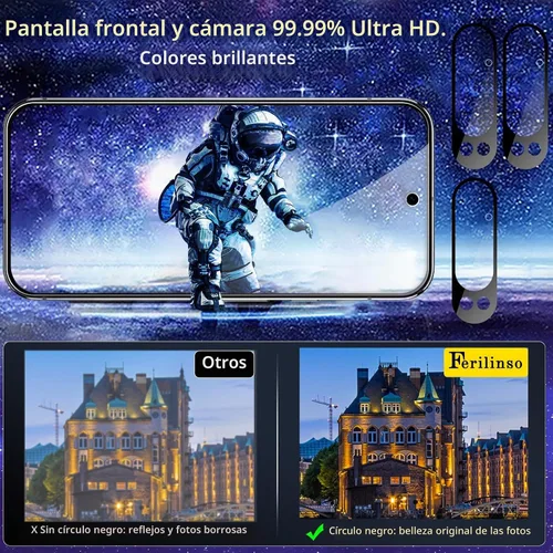 Vista 7 de Ferilinso Paquete de 3 protectores de pantalla de cobertura total para Google Pixel 9 Pro XL [Compatible con estuches para teléfono], paquete de 3