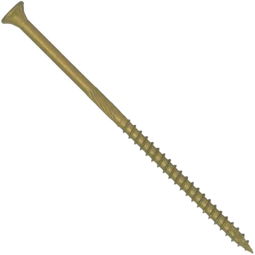 Vista 279 de 8 x 1 revestimiento exterior recubierto de bronce, tornillo de madera multiusos compatible con ACQ, cabeza plana Torx/Star Drive de 1 libra, 288