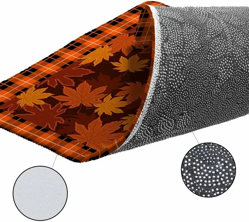 Vista 7 de Alfombra rectangular grande de 2.7 x 5 pies para sala de estar, Acción de Gracias, hoja de arce de otoño, duradera, antideslizante, alfombra