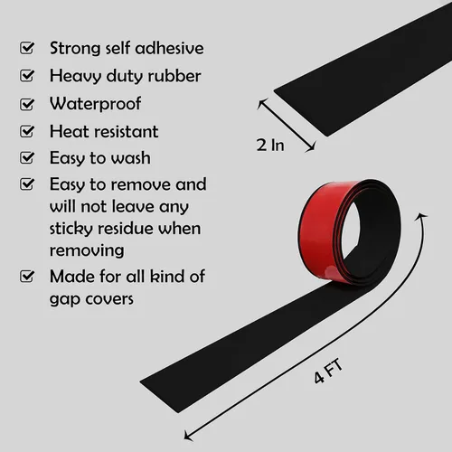 Vista 4 de Rubber Bond Tira de transición de suelo, tiras de vinilo autoadhesivas para suelos laminados, tira divisora plana, fácil de instalar y despegar