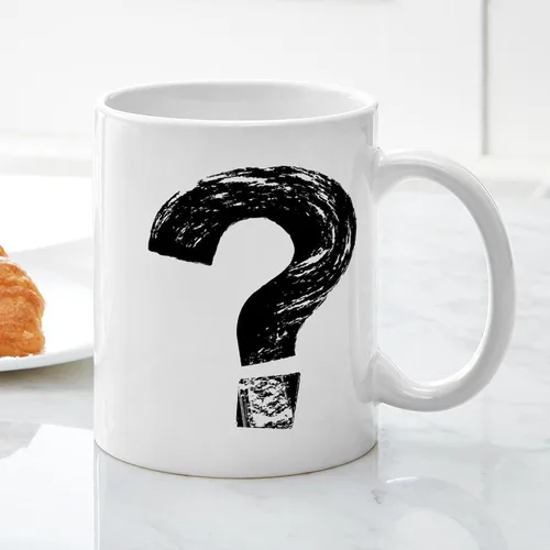 Vista 3 de CafePress Artistic Question Mark - Taza de café de cerámica de 11 oz (11.0 fl oz)