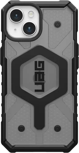 Vista 7 de URBAN ARMOR GEAR UAG - Funda compatible con iPhone 15 de 6.1 pulgadas, Pathfinder transparente ceniza/negro, imán integrado compatible con carga