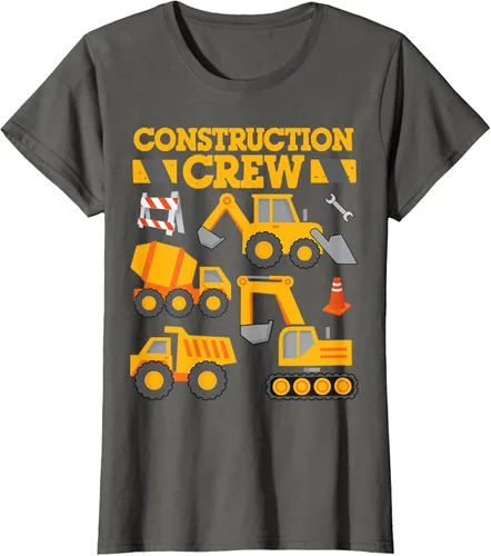 Vista 9 de Construction Crew Worker Excavator - Camiseta para niños y niñas Negro
