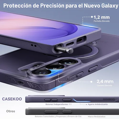 Vista 7 de CASEKOO - Carcasa para Samsung Galaxy S26 Ultra, 360 Spin Stand Fit for MagSafe, 18FT MIL-STD Protection, Shockproof Invisible Ring Holder Matte