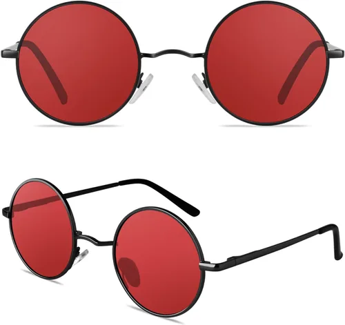 Vista 78 de CGID Gafas de sol unisex polarizadas redondas E01 Lennon