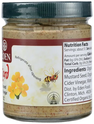 Vista 4 de Eden Foods, Mostaza marrón orgánica, paquete de 2 de 9 onzas