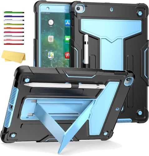 Vista 23 de Funda infantil para iPad de 9ª/8ª/7ª generación de 10.2 pulgadas con mango giratorio/soporte, ligera, suave, espuma EVA, a prueba de golpes, 01#