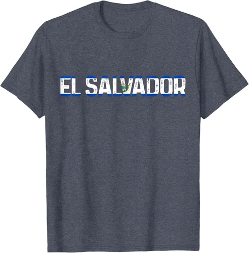 Vista 30 de Camiseta Vintage Pride con bandera salvadoreña de El Salvador, Negro