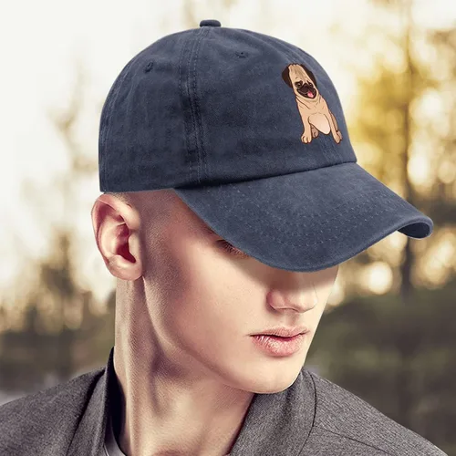 Vista 4 de devor Gorra de béisbol con diseño de perro pug para papá