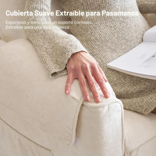 Vista 8 de Silla reclinable eléctrica extragrande, sillón basculante giratorio de 26" extra ancho con reposacabezas ajustable, silla mecedora de chenilla