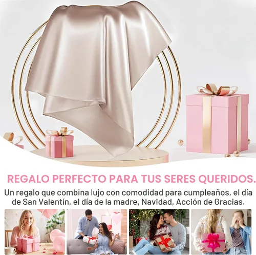 Vista 6 de Fundas de almohada de seda de morera tamaño estándar con cremallera oculta, ultra suaves y transpirables, funda de almohada de satén de seda