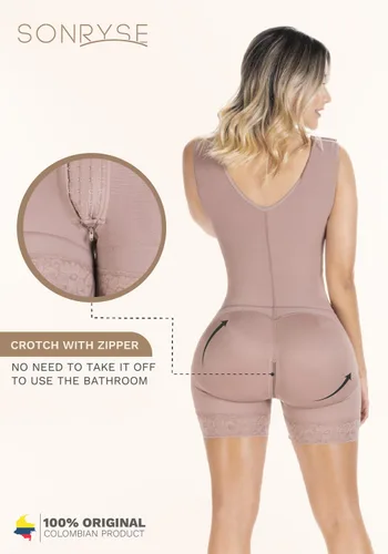 Vista 2 de Prenda de compresión postoperatoria de abdomen para mujer, fajas colombianas para control de abdomen
